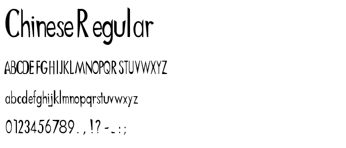 Chinese Regular font